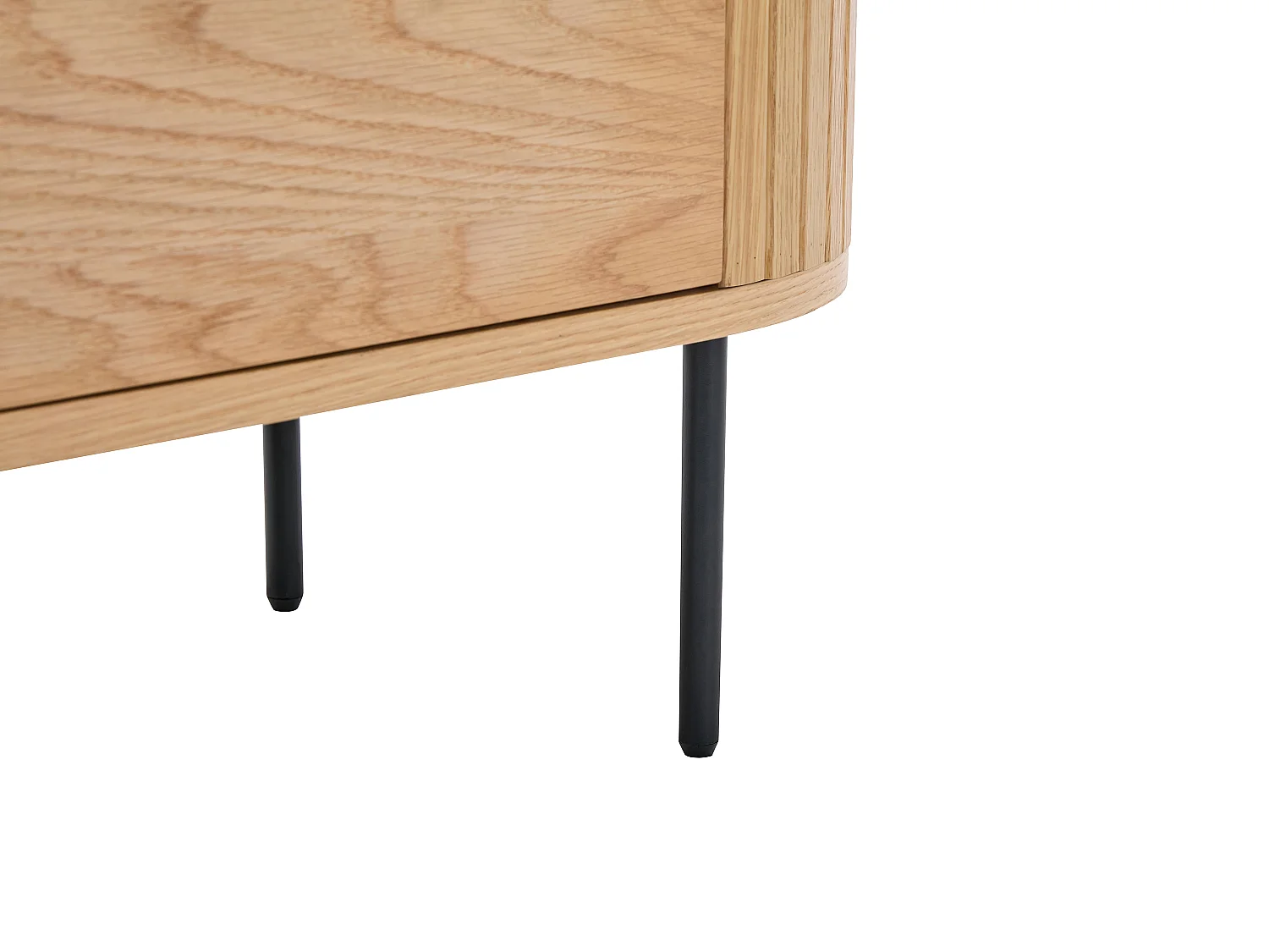 TV-Möbel mit 2 Türen - Eichenfurnier & Metall - Holzfarben hell & Schwarz - CARDIONA