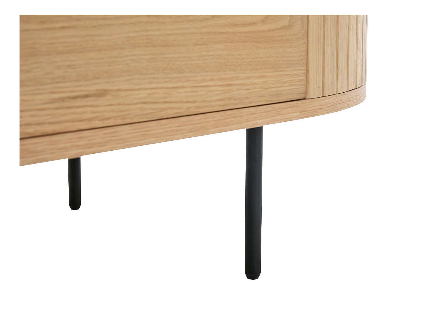 Mesa de centro con 2 cajones chapado en roble y metal - Natural claro y Negro - CARDIONA