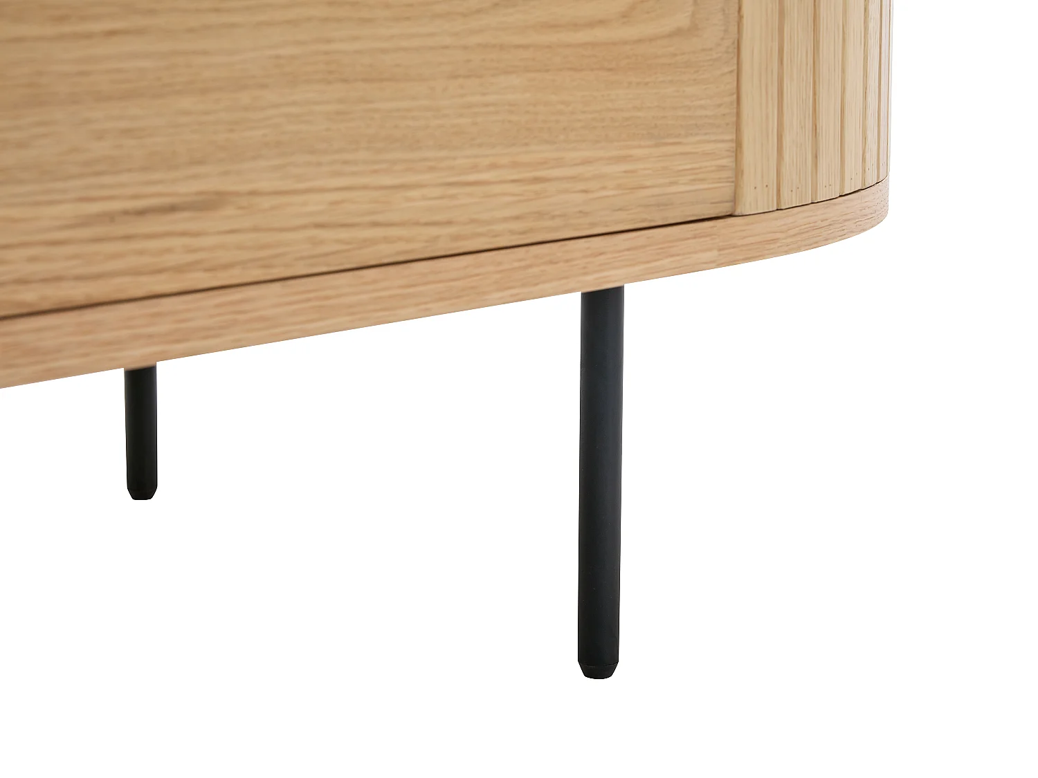 Table basse avec 2 tiroirs placage chêne et métal - Naturel clair et Noir - CARDIONA