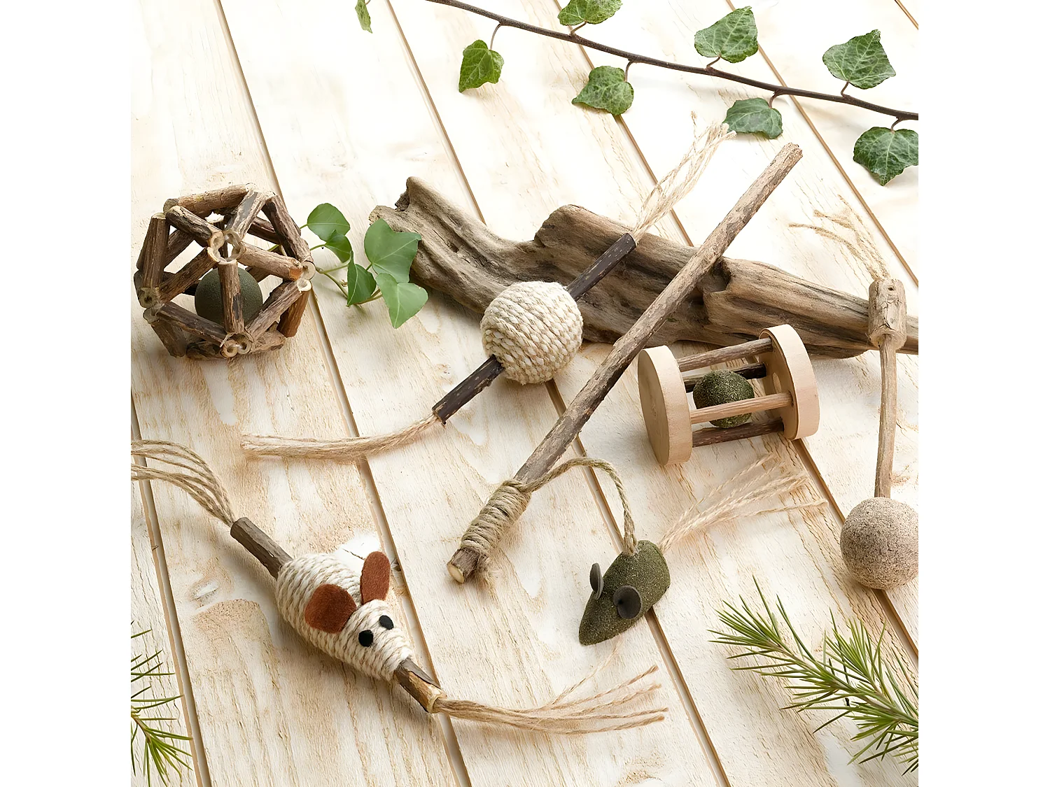 Jouet Balle pour Chat "Matatabi" 12cm Naturel