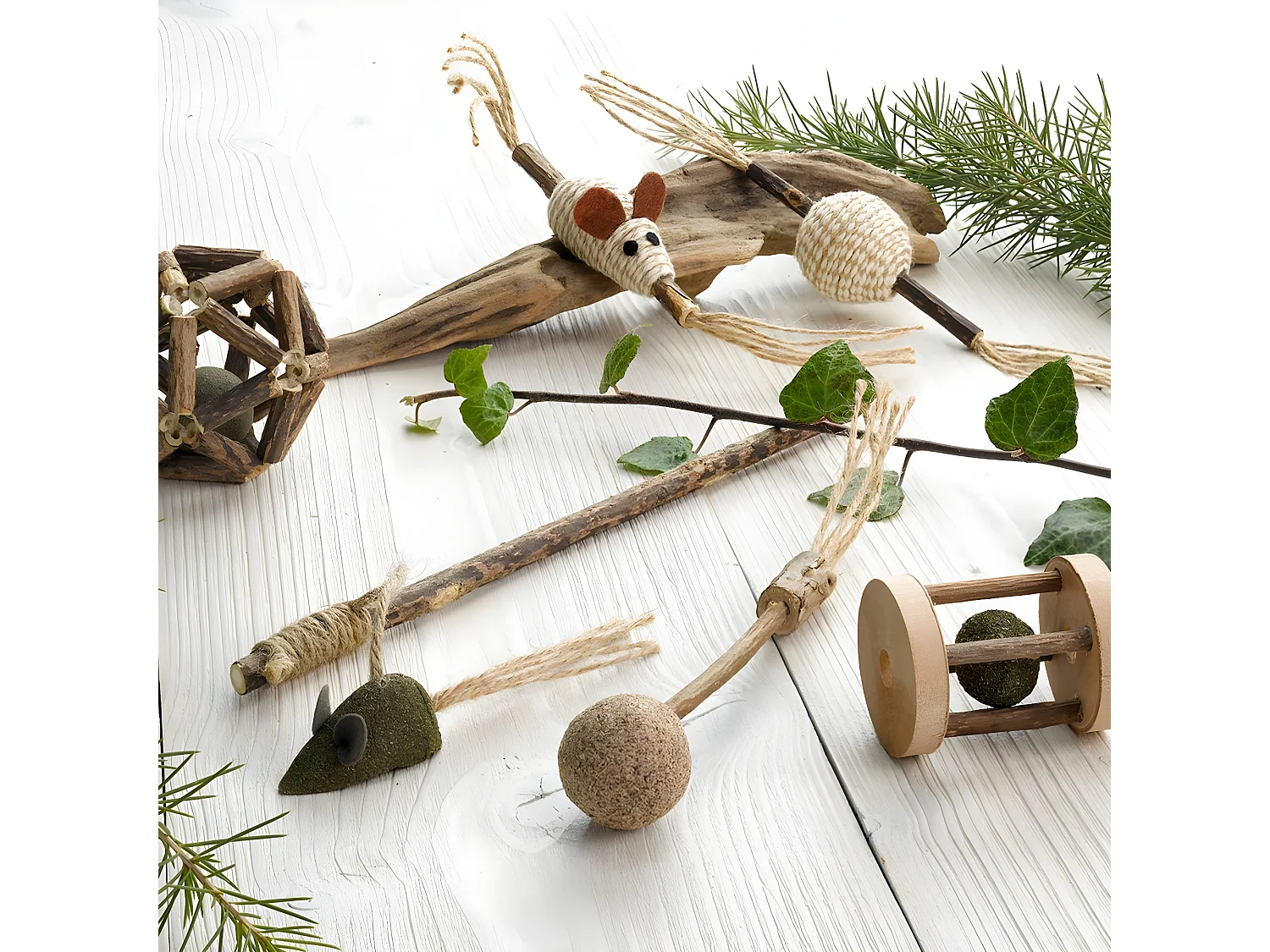 Jouet Balle pour Chat "Matatabi" 8cm Naturel