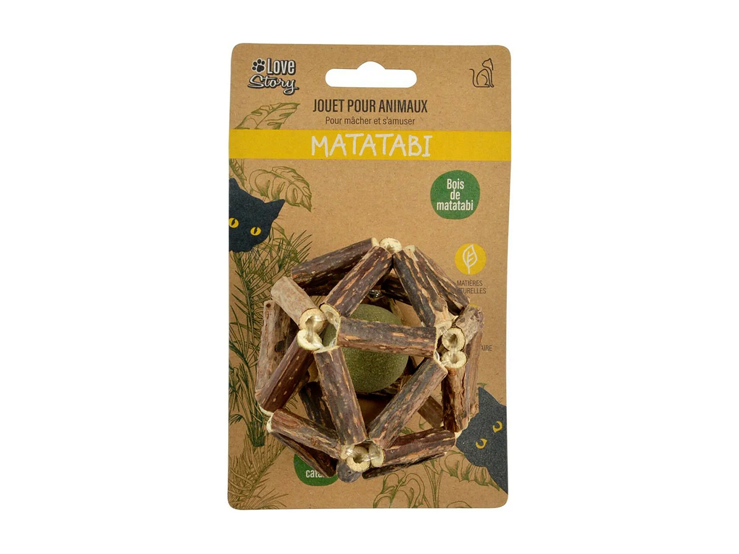 Jouet Balle pour Chat "Matatabi" 8cm Naturel