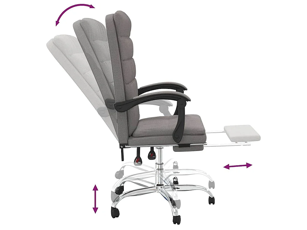 Fauteuil inclinable de bureau Taupe Tissu