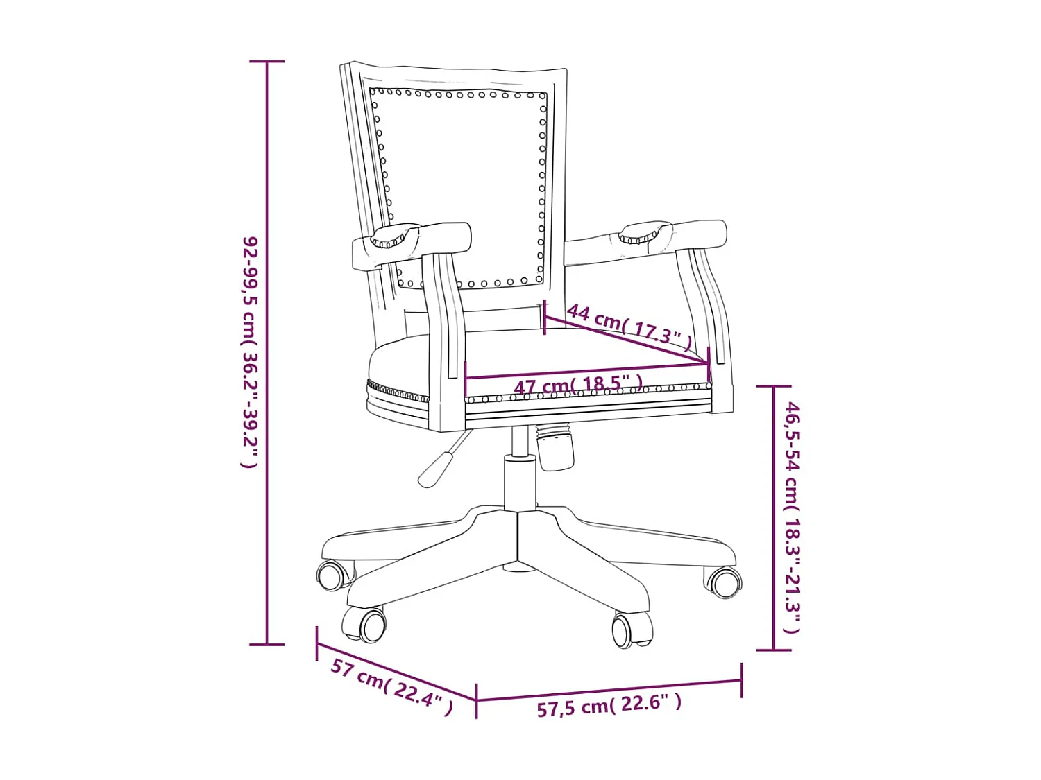 Silla de oficina giratoria de lino
