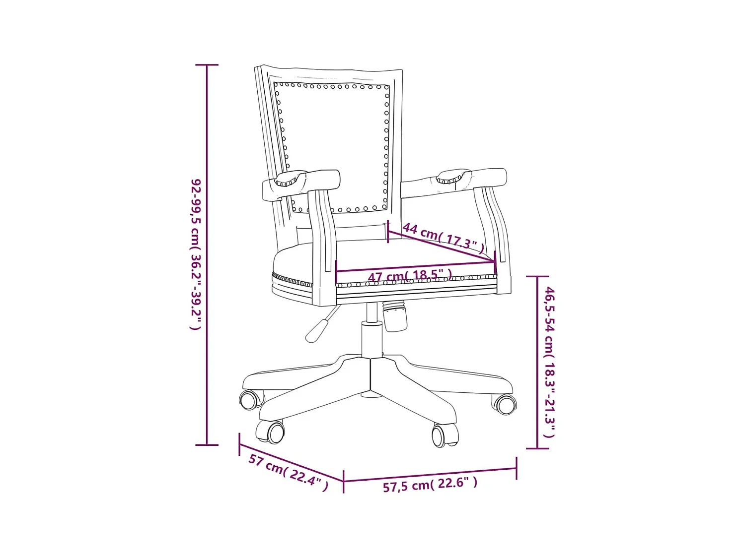 Silla de oficina giratoria de lino