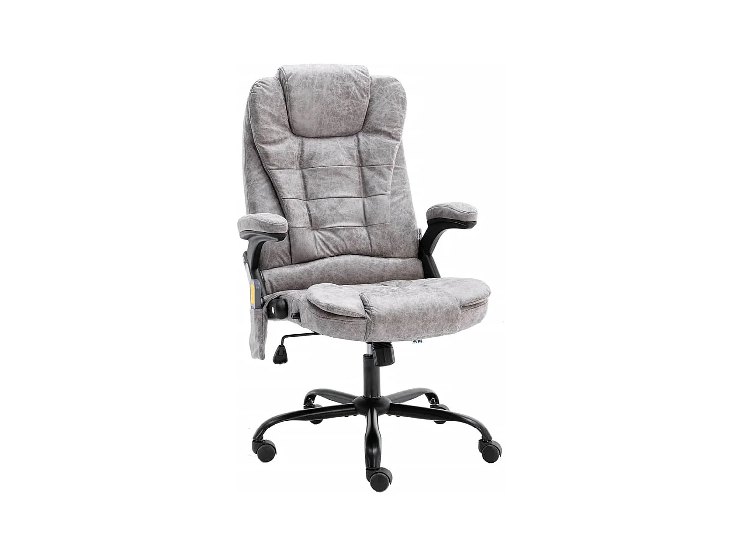 Sedia da Ufficio Massaggiante Grigio Chiaro in Scamosciato