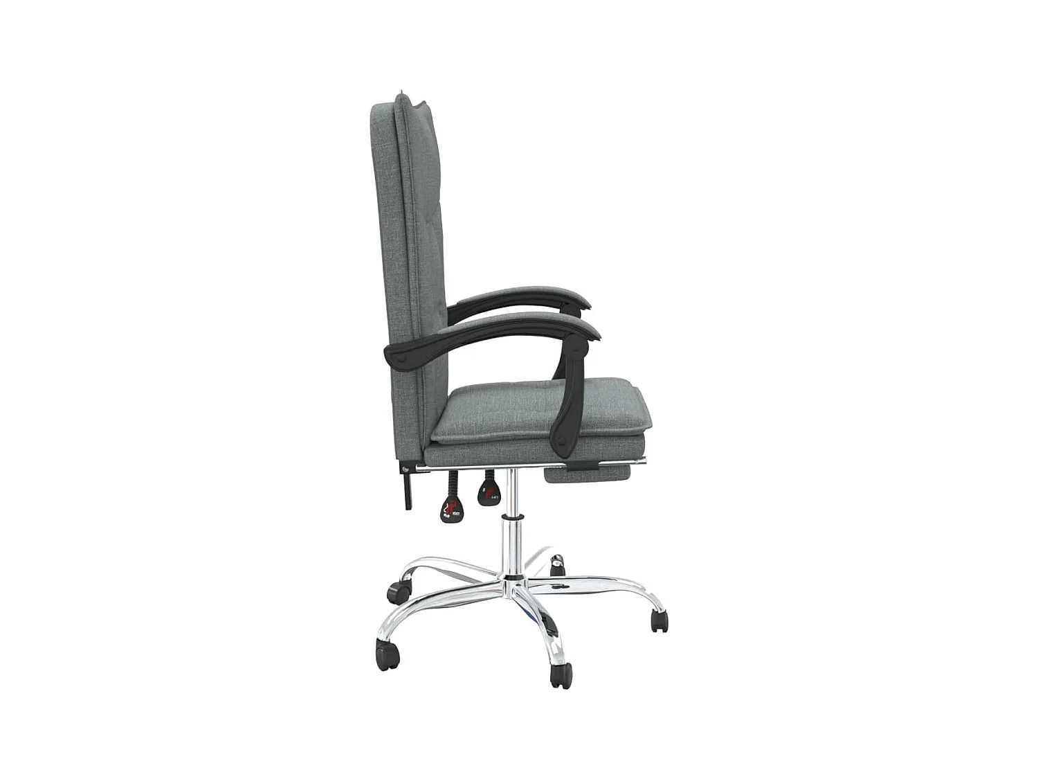 Sedia da Ufficio Reclinabile Grigio Scuro in Tessuto