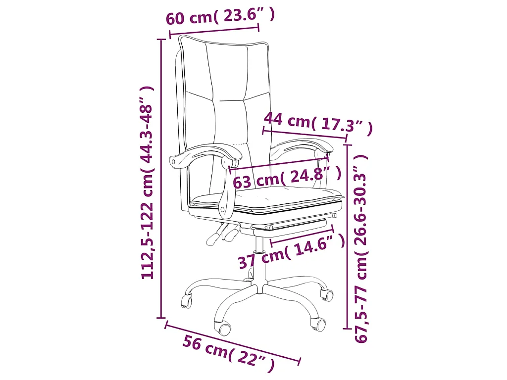 Fauteuil inclinable de bureau Gris foncé Tissu