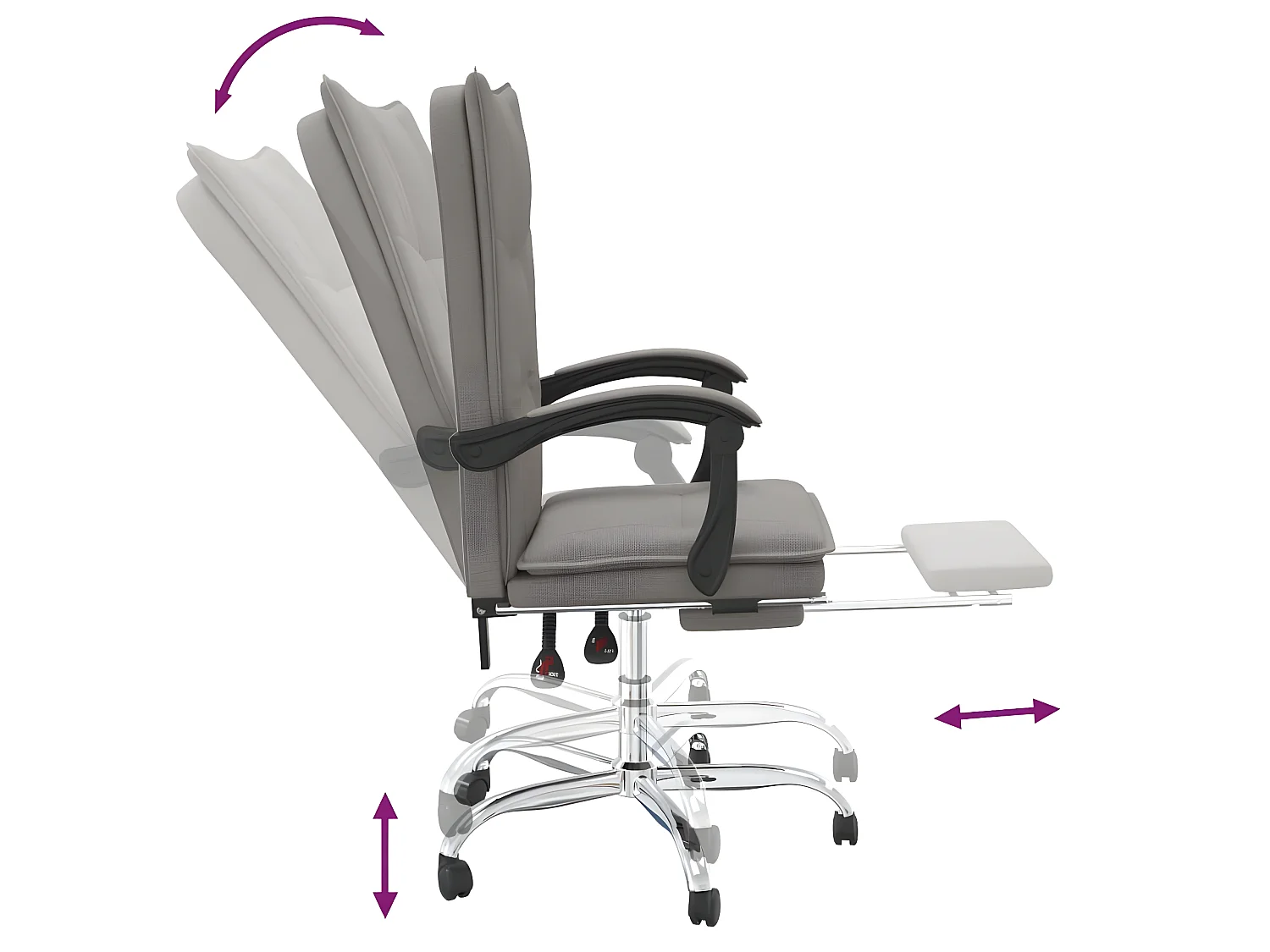 Fauteuil inclinable de bureau Taupe Tissu