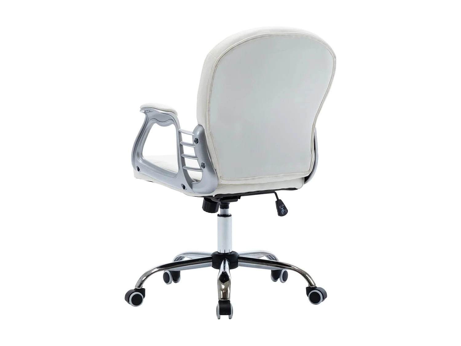 Cadeira de escritório giratória em couro artificial branco