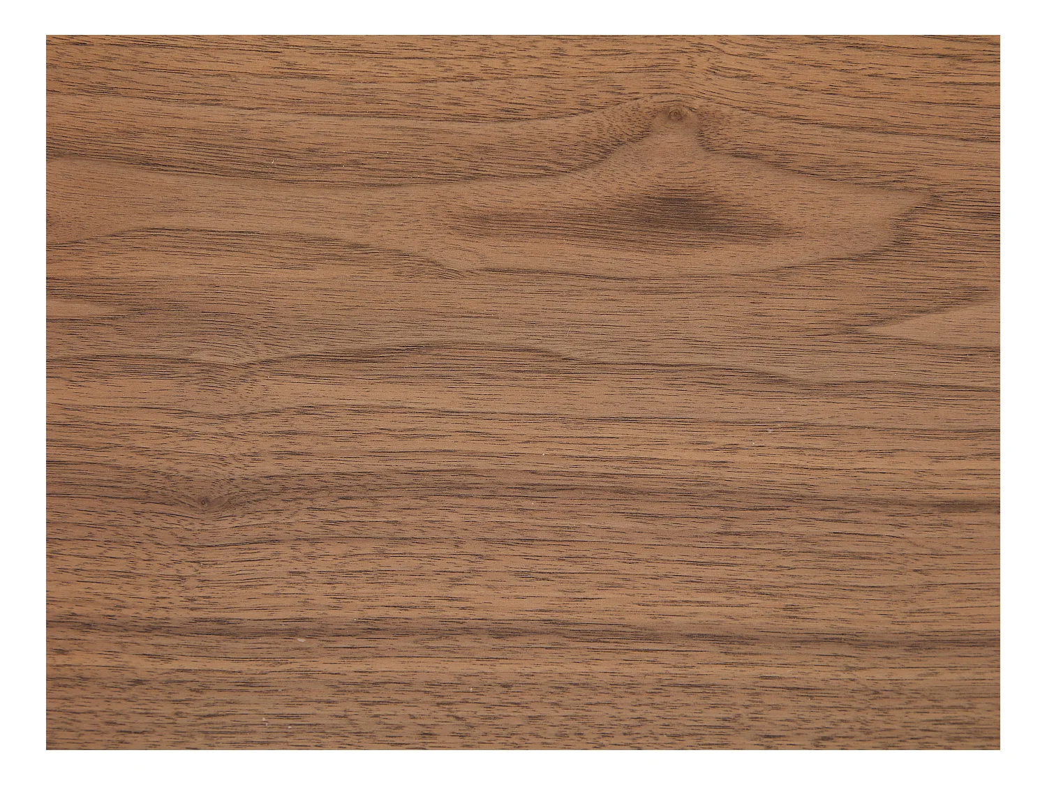 Meuble TV avec 2 portes, 1 tiroir et 1 niche placage noyer et métal - Naturel foncé et Noir - ZINORI