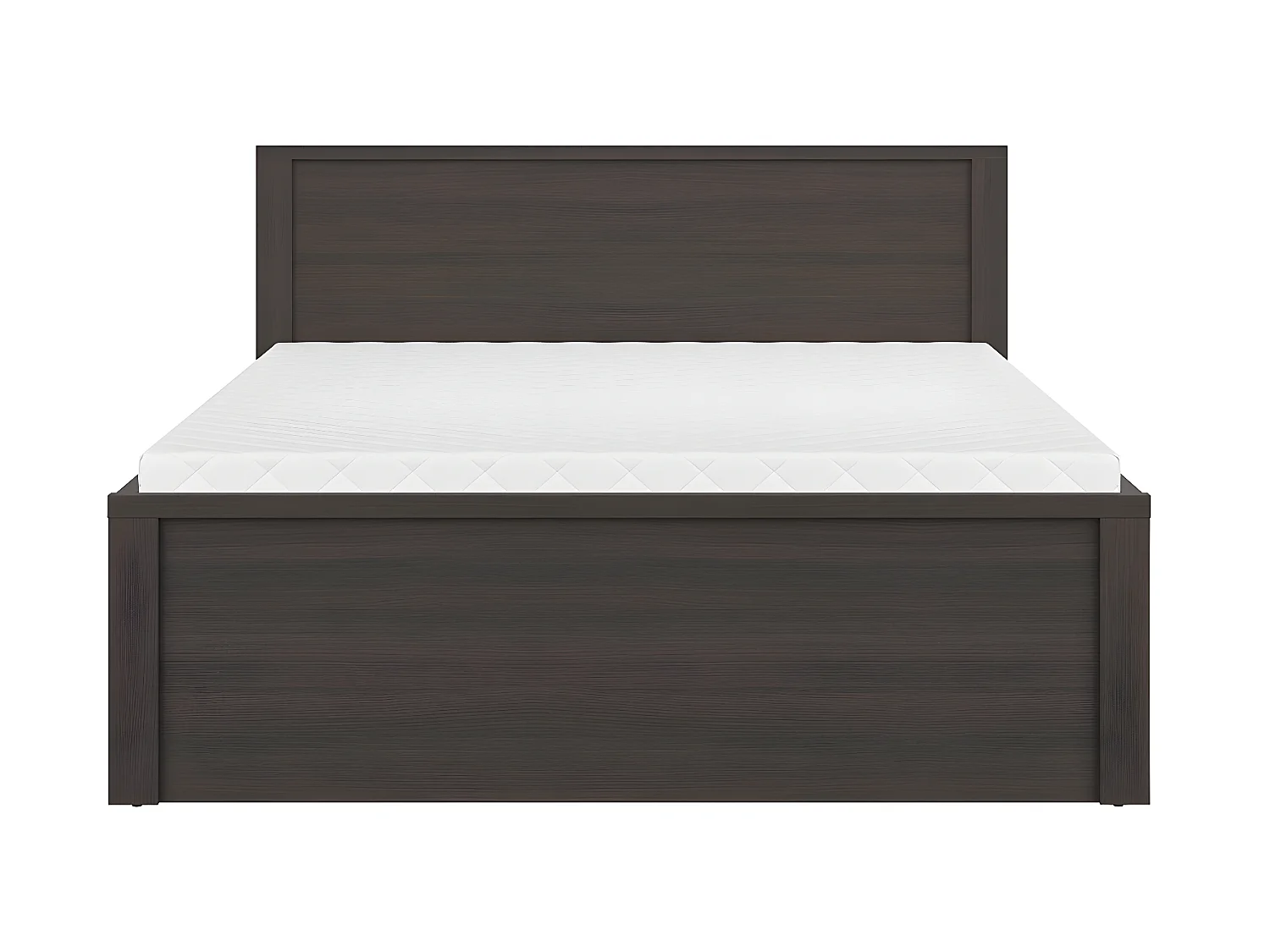 Cama de casal Soren madeira escura 160x200