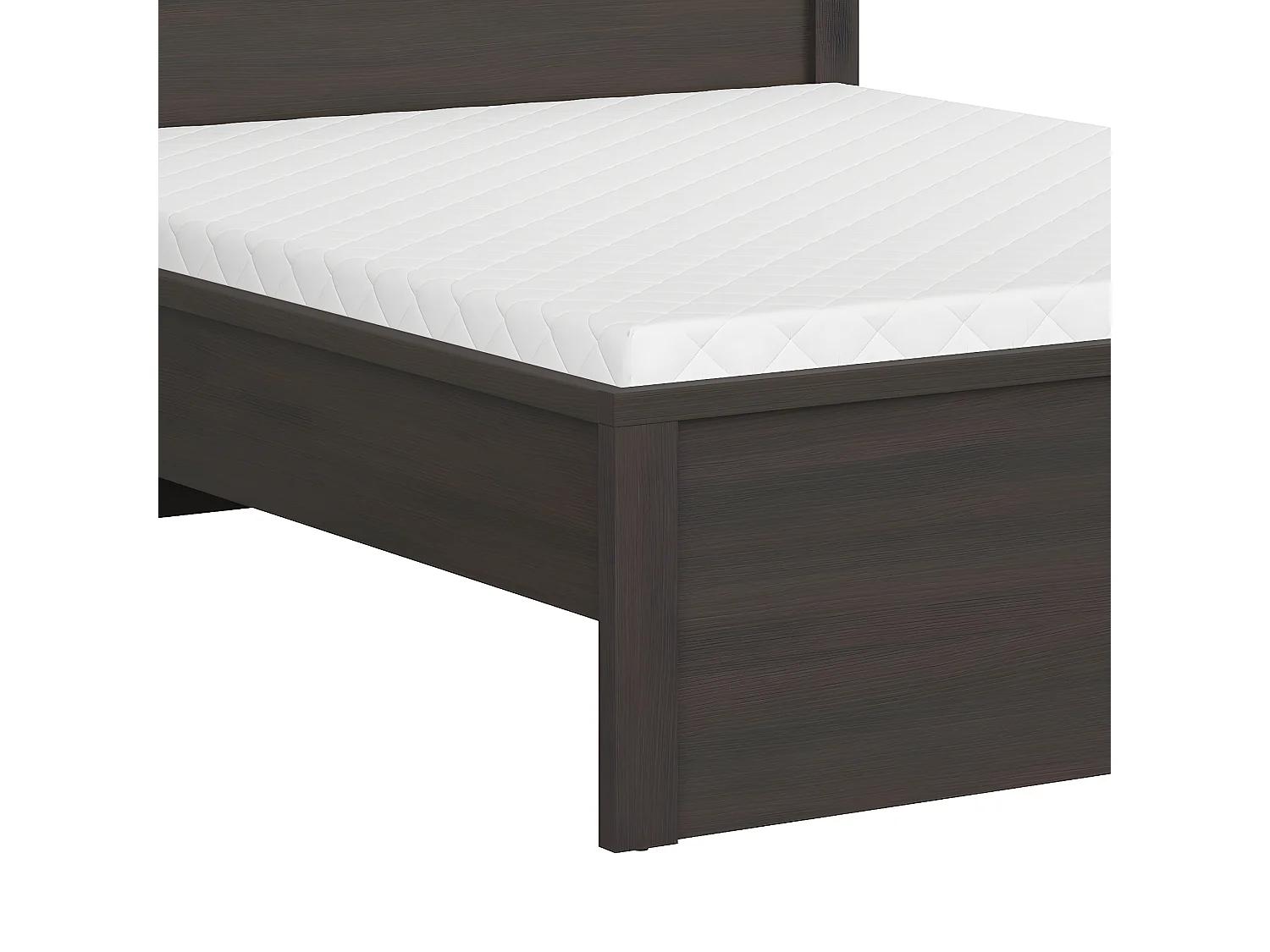Cama de casal Soren madeira escura 160x200