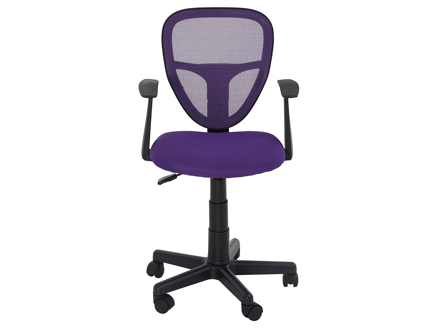 Chaise de bureau pour enfant STUDIO fauteuil pivotant réglable en hauteur avec accoudoirs, revêtement mesh violet
