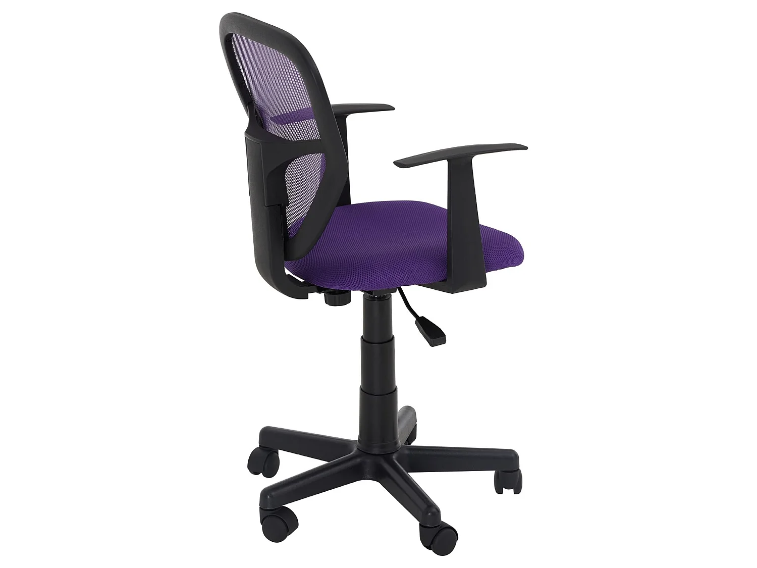 Chaise de bureau pour enfant STUDIO fauteuil pivotant réglable en hauteur avec accoudoirs, revêtement mesh violet