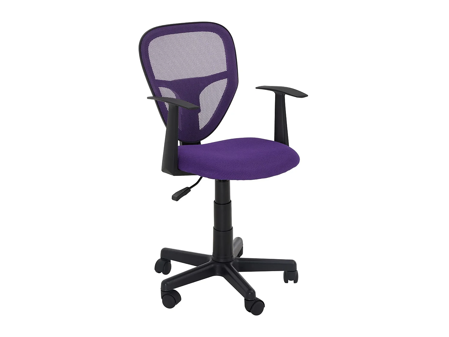 Chaise de bureau pour enfant STUDIO fauteuil pivotant réglable en hauteur avec accoudoirs, revêtement mesh violet
