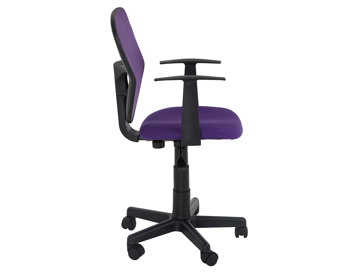 Chaise de bureau pour enfant STUDIO fauteuil pivotant réglable en hauteur avec accoudoirs, revêtement mesh violet