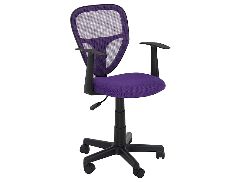 Chaise de bureau pour enfant STUDIO fauteuil pivotant réglable en hauteur avec accoudoirs, revêtement mesh violet