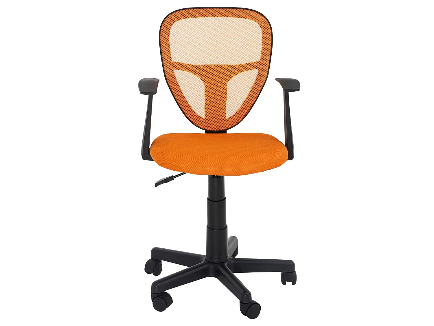 Chaise de bureau pour enfant STUDIO fauteuil pivotant réglable en hauteur avec accoudoirs, revêtement mesh orange