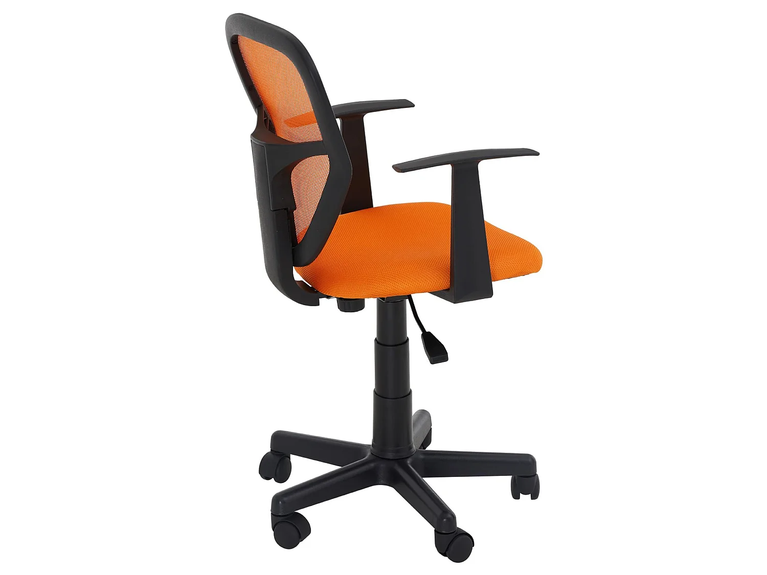Chaise de bureau pour enfant STUDIO fauteuil pivotant réglable en hauteur avec accoudoirs, revêtement mesh orange
