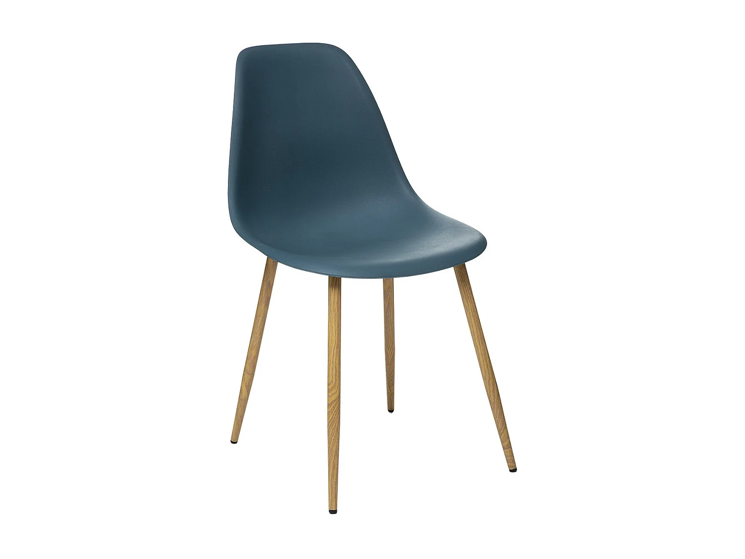 Chaise de table Assise Bleu Navy et pieds en fer façon Chêne