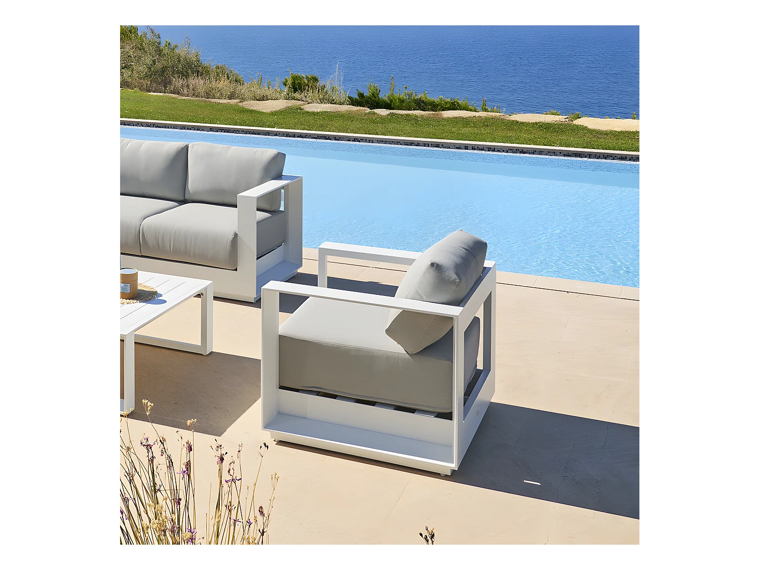 Fauteuil extérieur 1 place Allure blanc Hespéride
