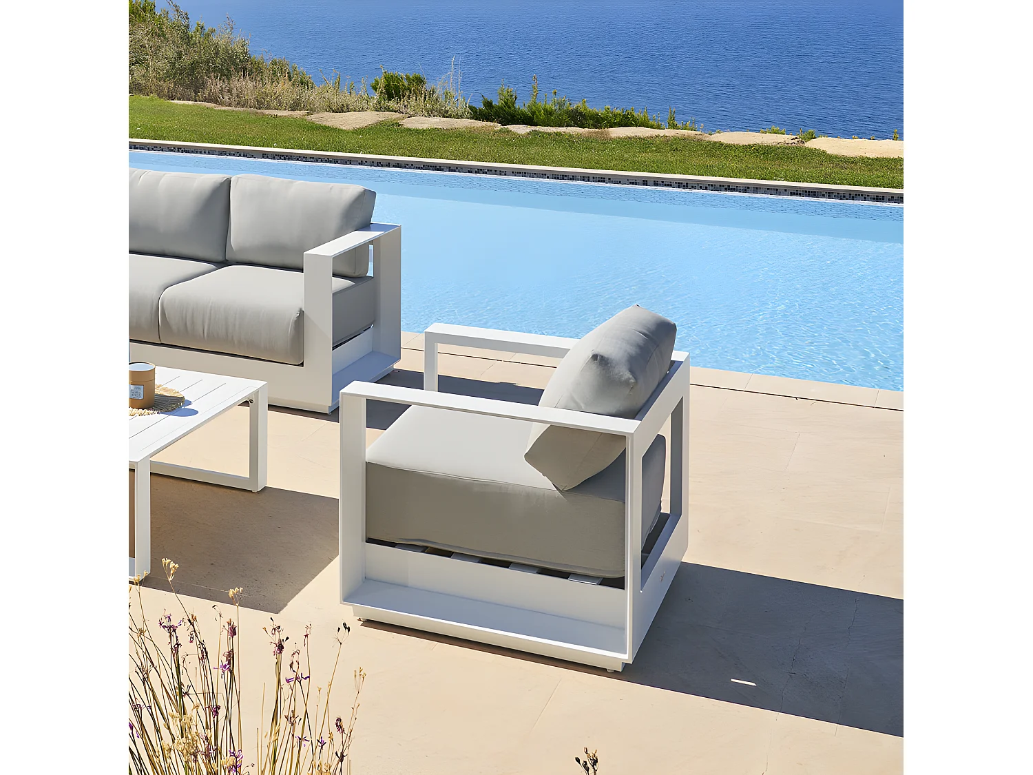 Fauteuil extérieur 1 place Allure blanc Hespéride