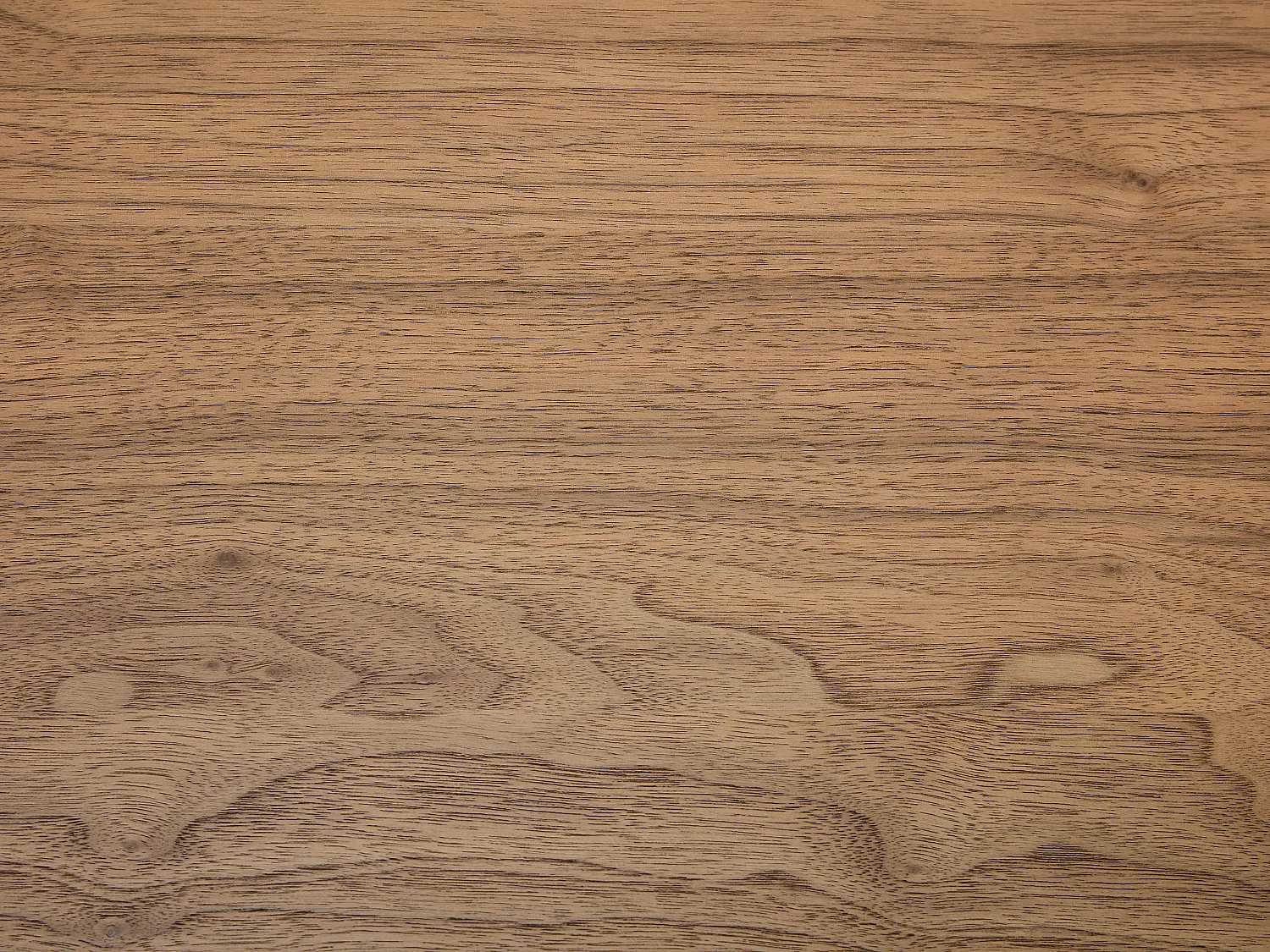 Buffet avec 2 portes et 3 tiroirs placage noyer - Naturel foncé et doré - PARIOMA