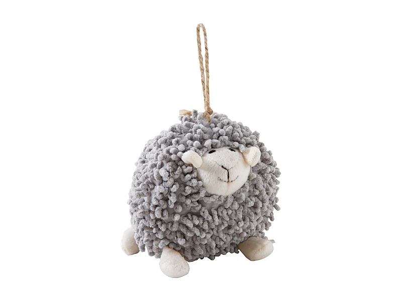 Mouton à suspendre en coton gris Shaggy