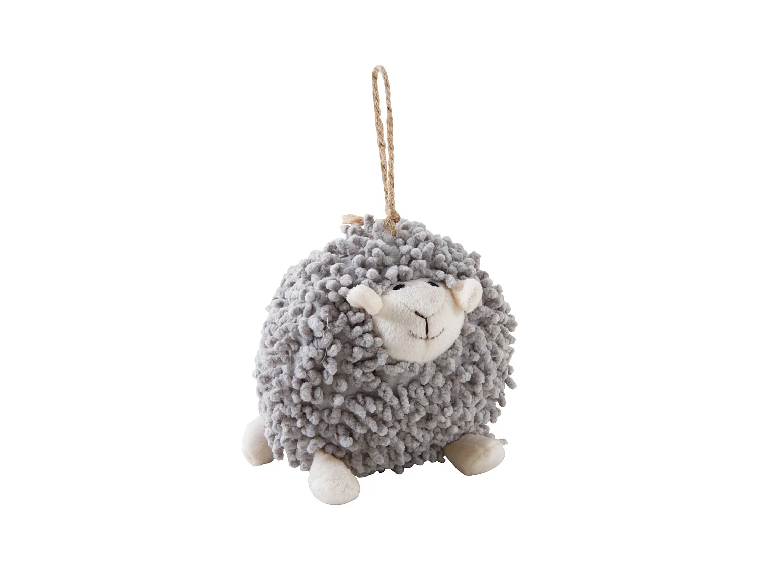 Mouton à suspendre en coton gris Shaggy