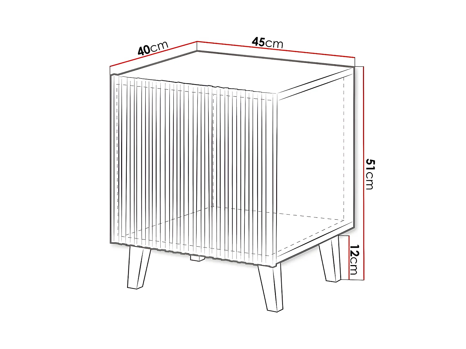 Table de chevet Set de 2x PALACE 45x51x40 cm Noir  de haute qualité