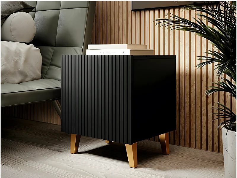 Table de chevet Set de 2x PALACE 45x51x40 cm Noir  de haute qualité