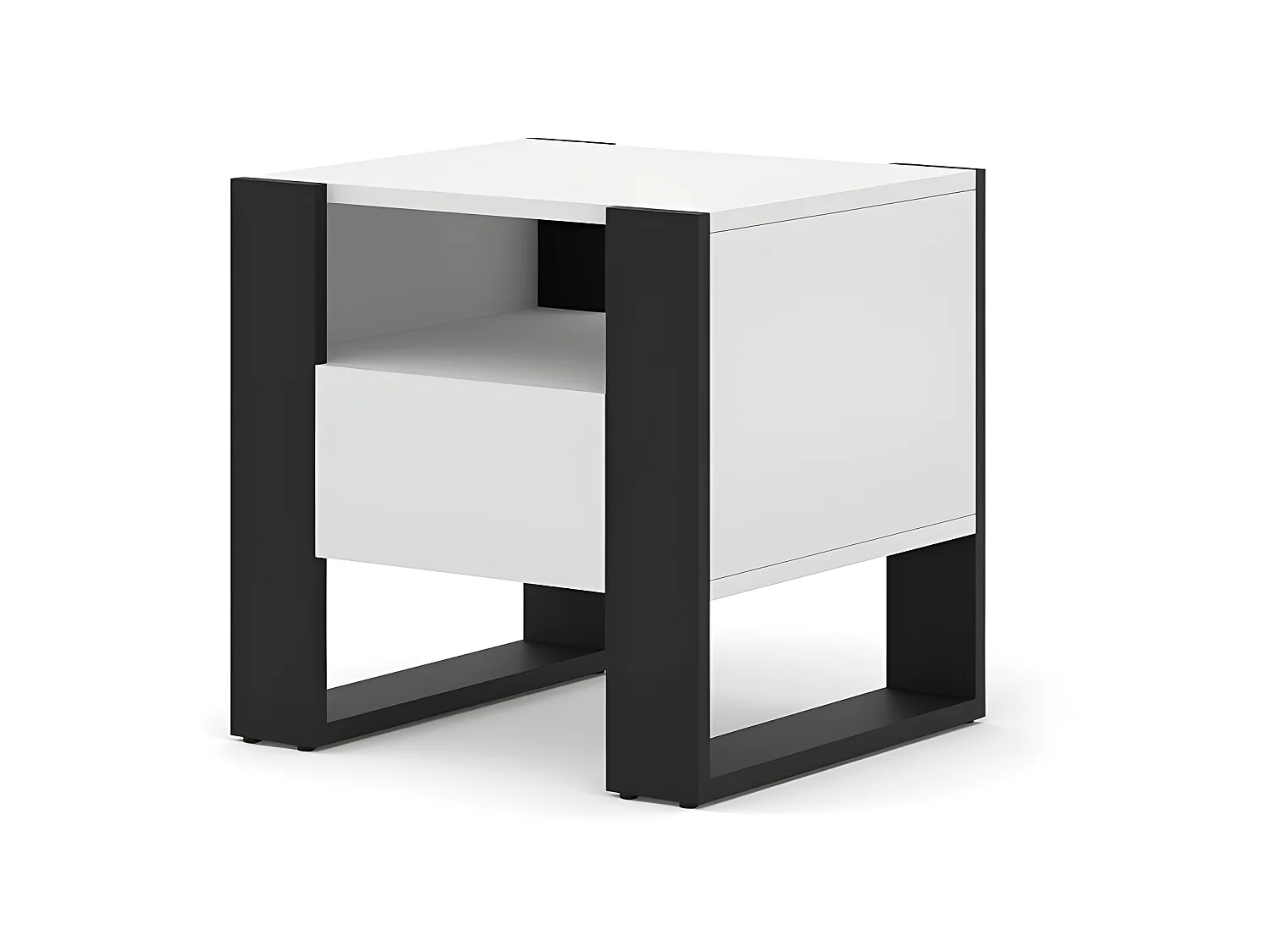 Table de chevet MONDI 48x43,2x47,5 cm avec tiroir couleur blanc mat