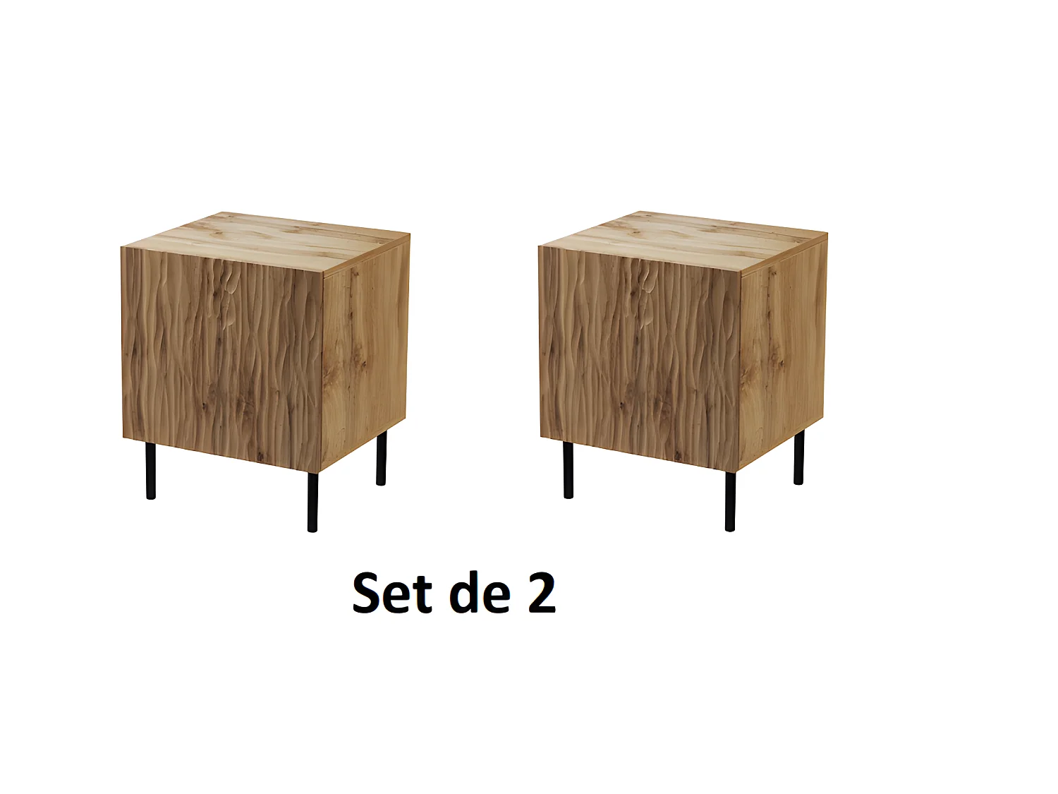 Table de chevet Set de 2 Wotan artisan 44x54x41 cm de haute qualité YOUNGE