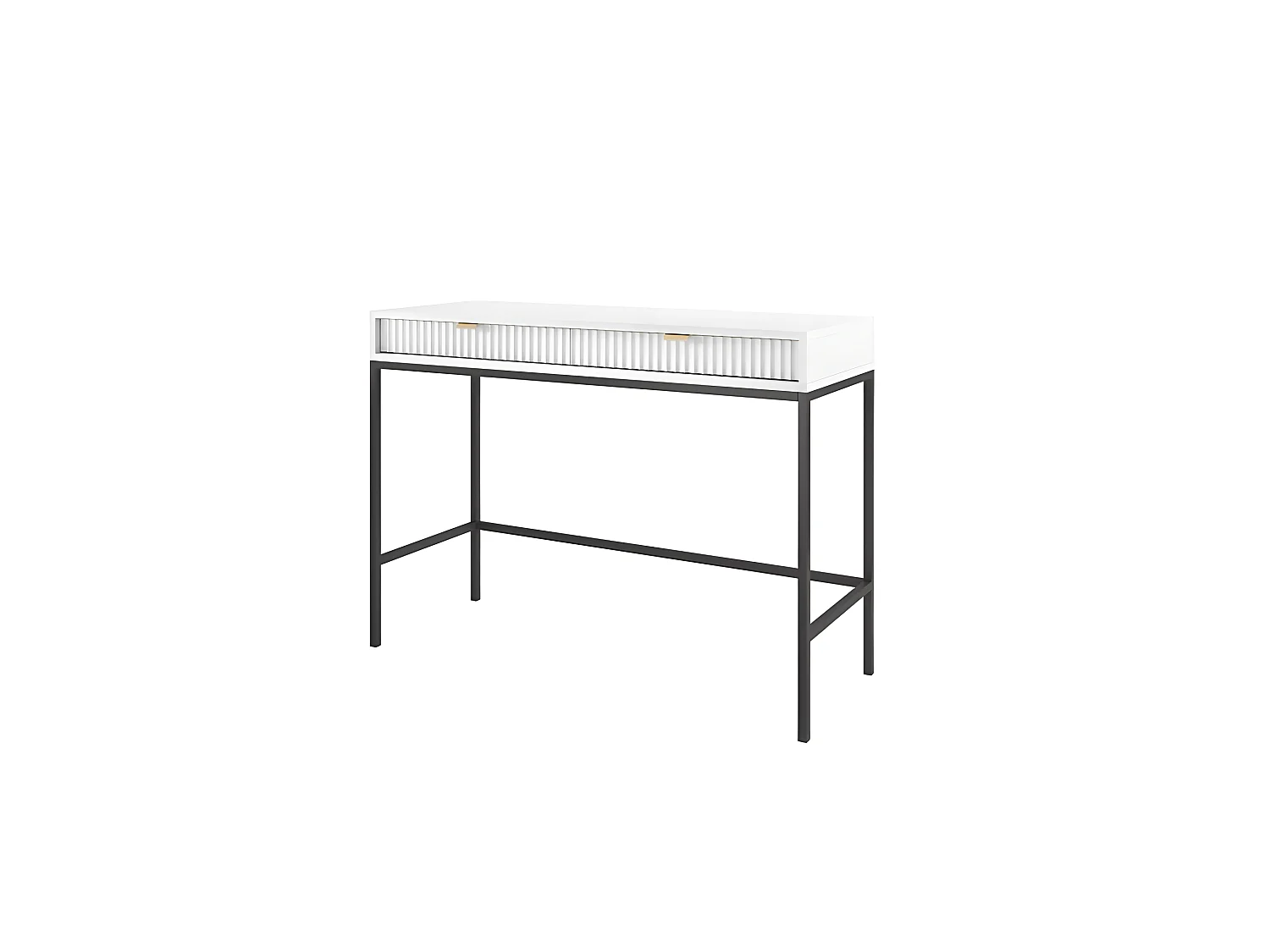 Table Coiffeuse 104x50x78cm Blanc meuble de maquillage Bureau avec tiroirs de rangement NOEMIE