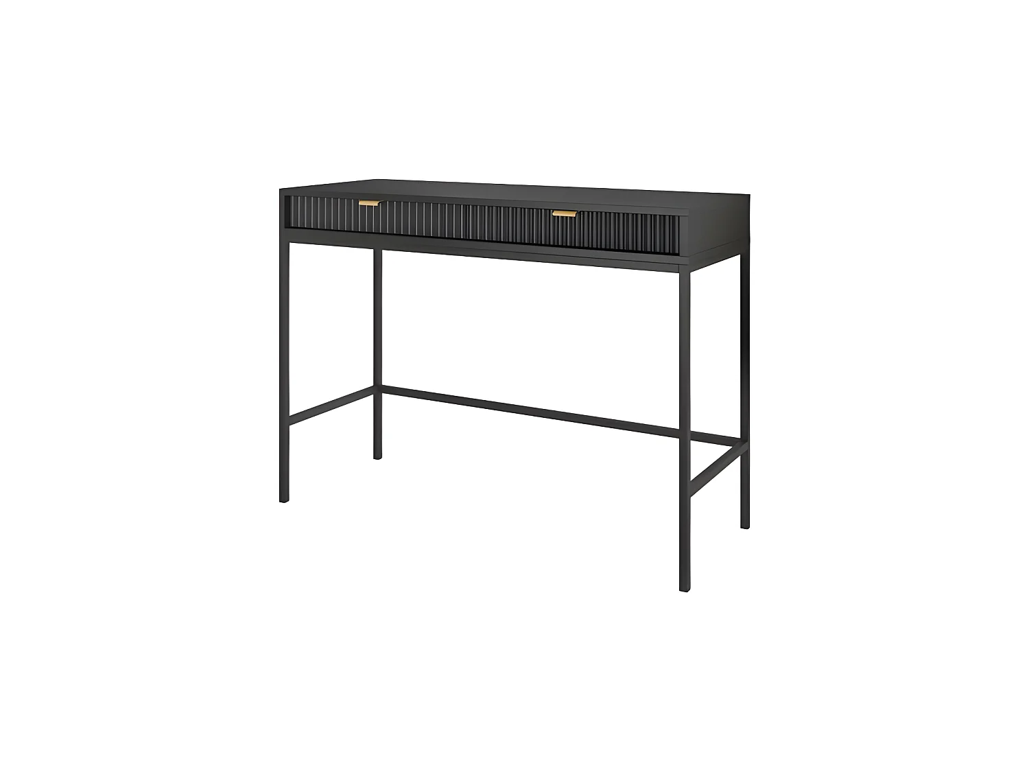 Table Coiffeuse 104x50x78cm Noir meuble de maquillage Bureau avec tiroirs de rangement NOEMIE