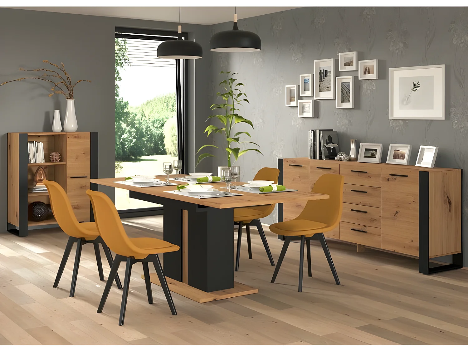 Table à manger Extensible 140(-200)x90cm moderne Salle à manger modèle NUKA