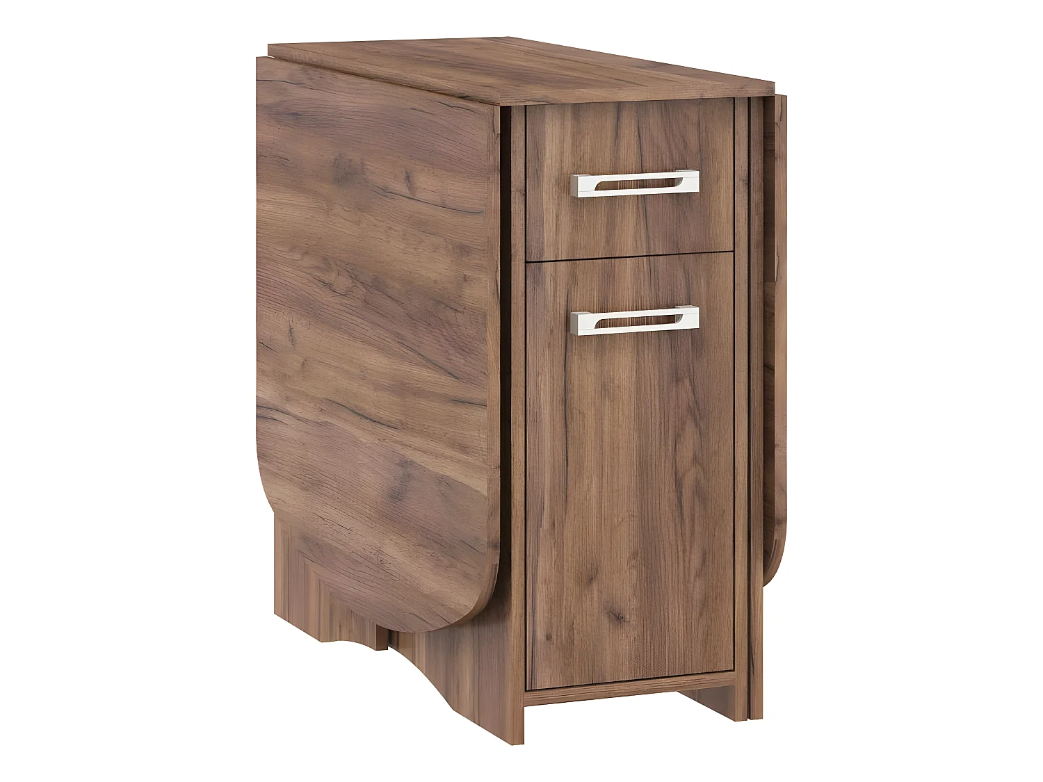 Table à manger ovale pliante avec 2 tiroirs couleur tabac foncé 160x80cm modèle:HOMNI 2 Table pliable