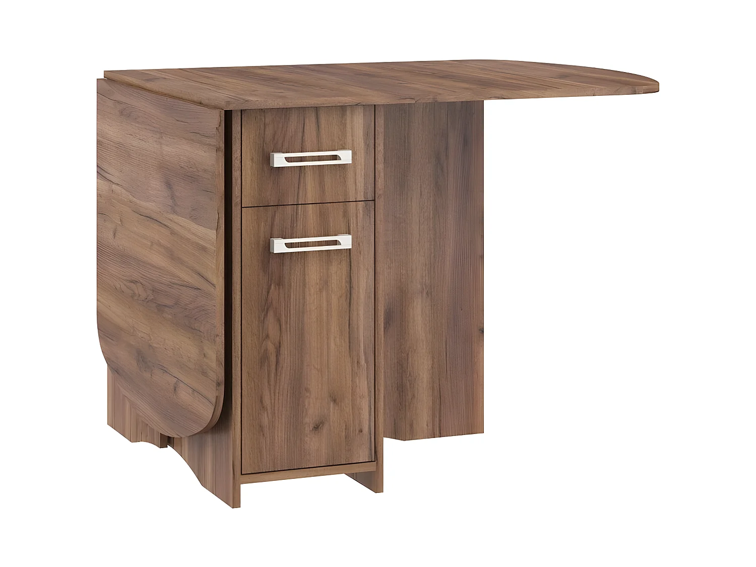 Table à manger ovale pliante avec 2 tiroirs couleur tabac foncé 160x80cm modèle:HOMNI 2 Table pliable