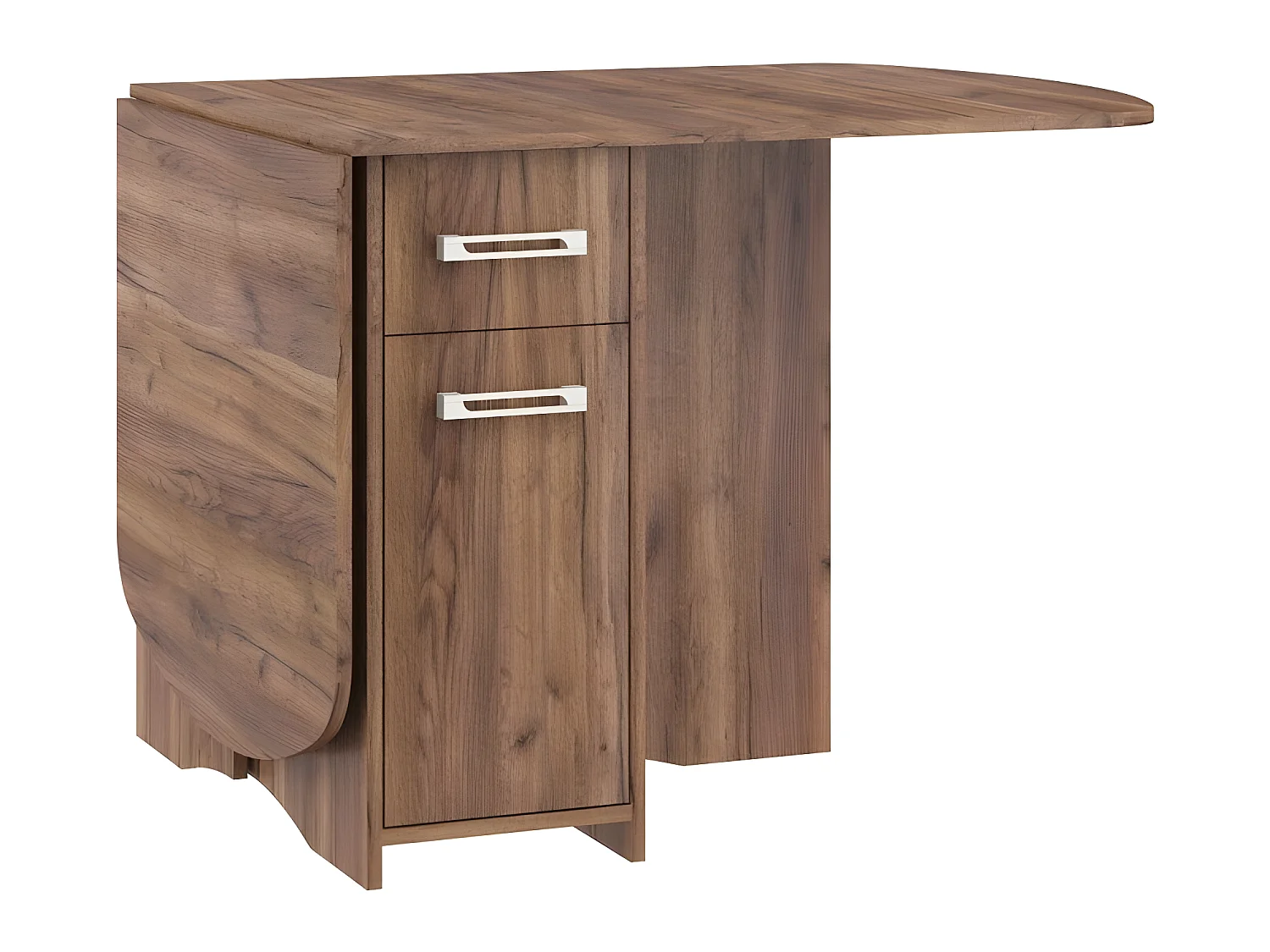 Table à manger ovale pliante avec 2 tiroirs couleur tabac foncé 160x80cm modèle:HOMNI 2 Table pliable