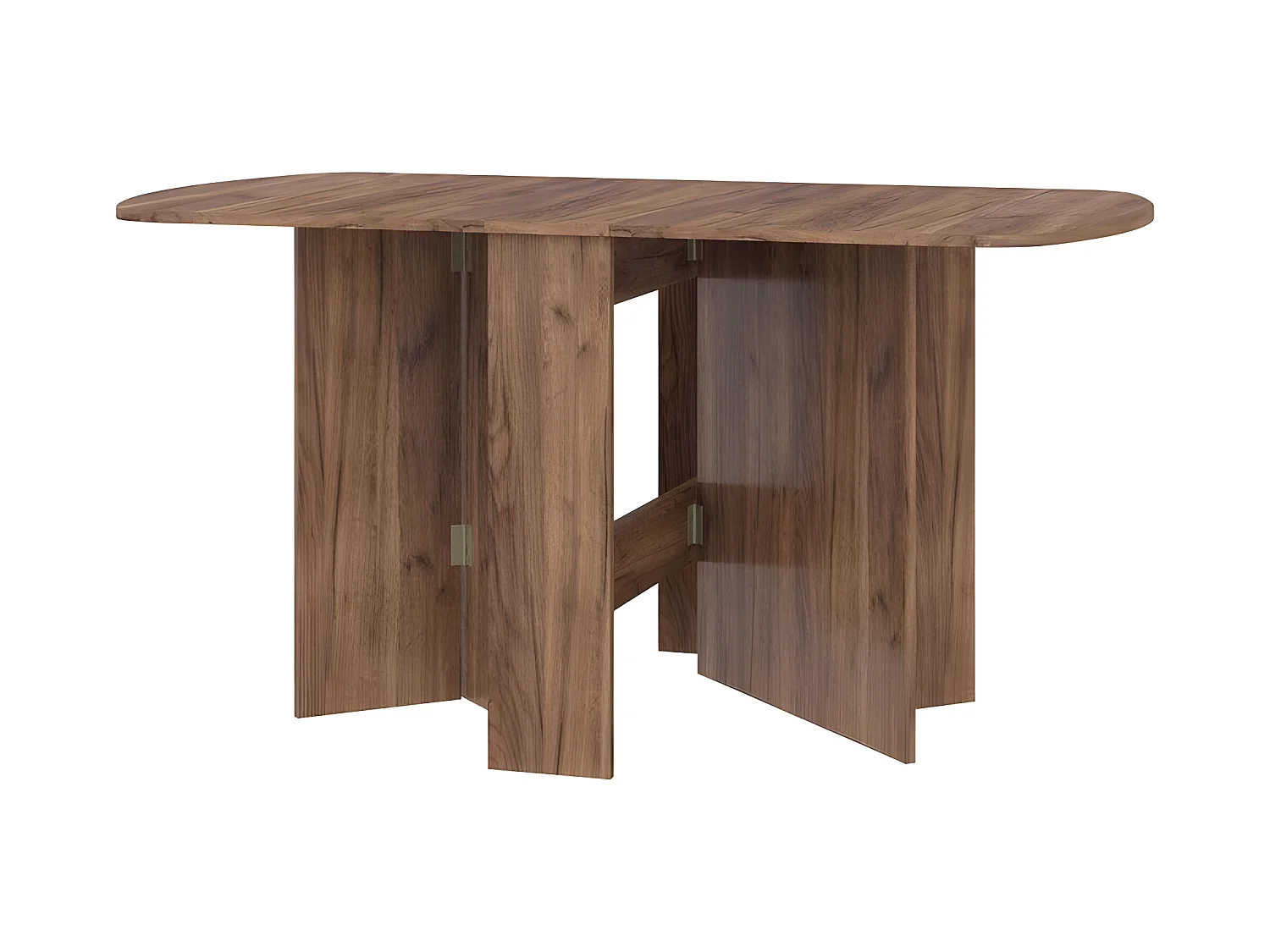 Table à manger ovale pliante couleur tabac foncé 150x80cm modèle:HOMNI 2 Table pliable papillon
