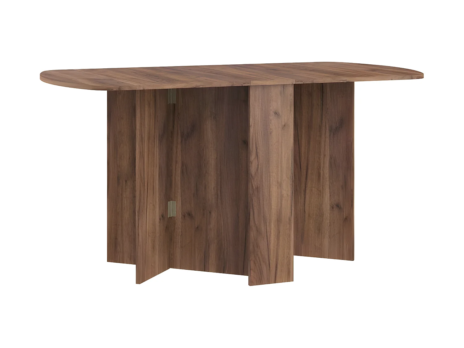 Table à manger ovale pliante couleur tabac foncé 150x80cm modèle:HOMNI 2 Table pliable papillon