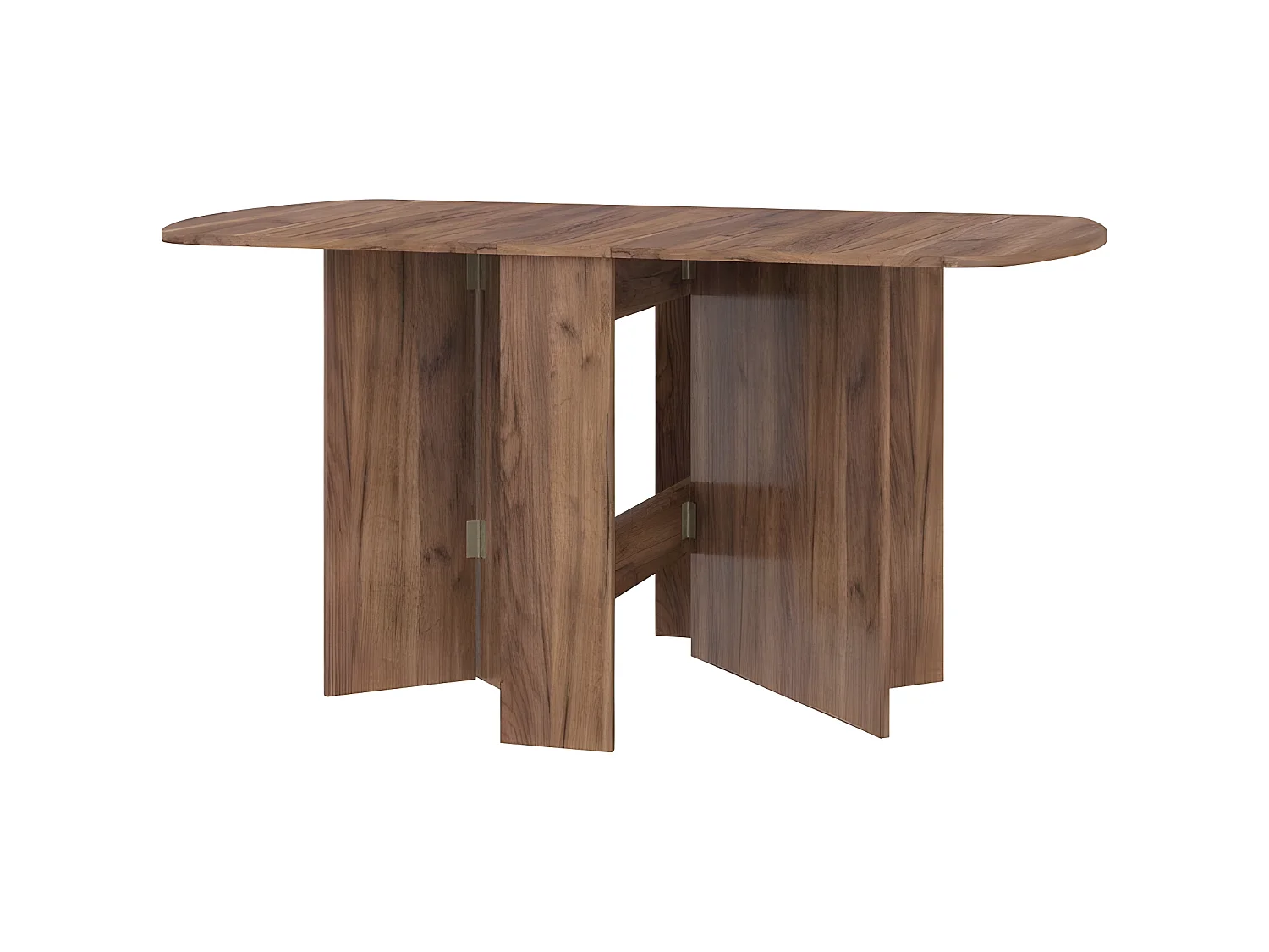 Table à manger ovale pliante couleur tabac foncé 150x80cm modèle:HOMNI 2 Table pliable papillon