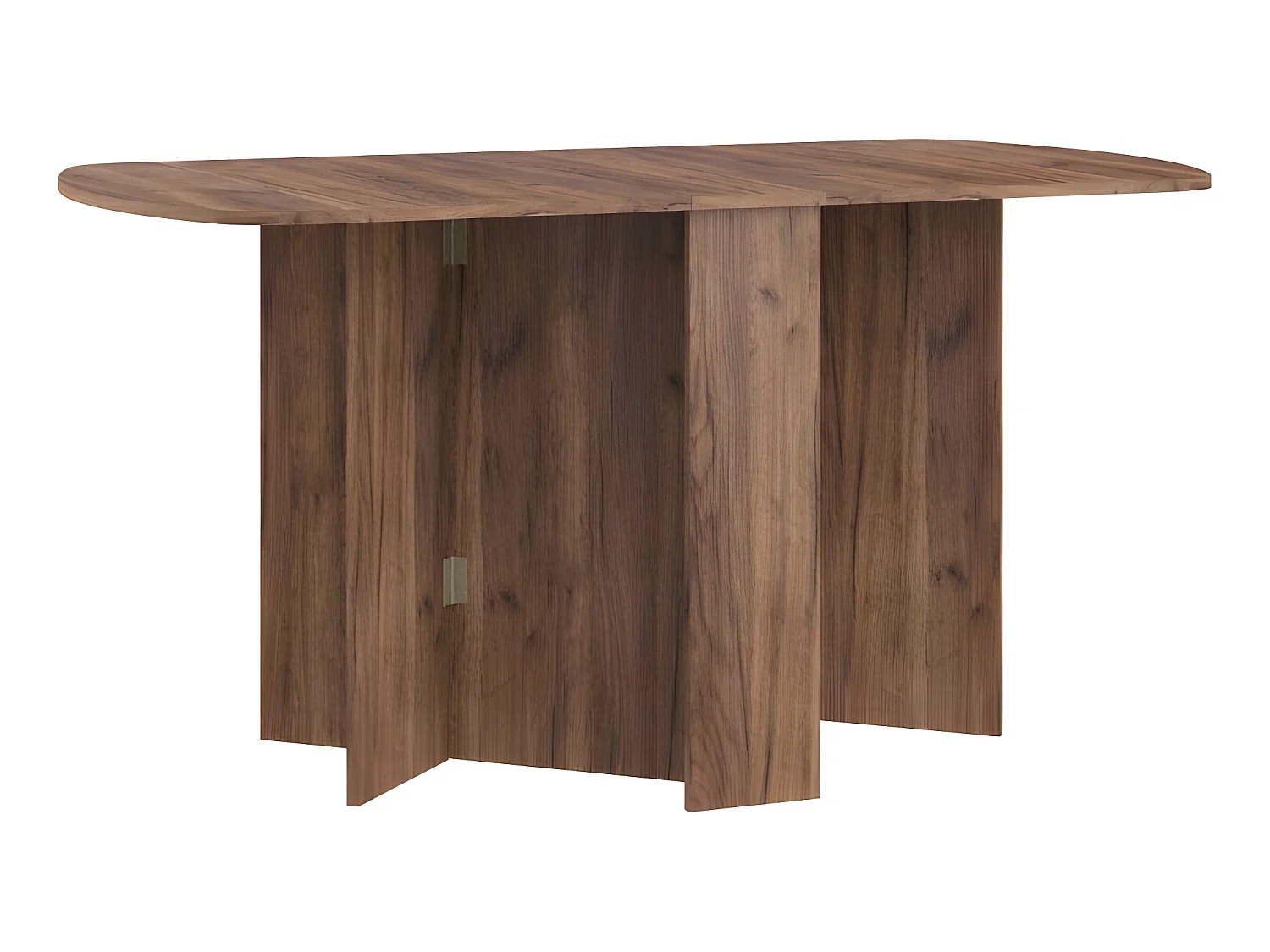 Table à manger ovale pliante couleur tabac foncé 150x80cm modèle:HOMNI 2 Table pliable papillon