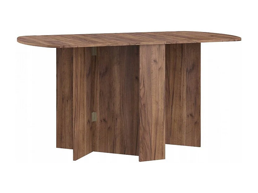 Table à manger ovale pliante couleur tabac foncé 150x80cm modèle:HOMNI 2 Table pliable papillon