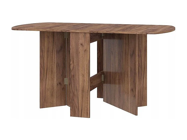 Table à manger ovale pliante couleur tabac foncé 150x80cm modèle:HOMNI 2 Table pliable papillon