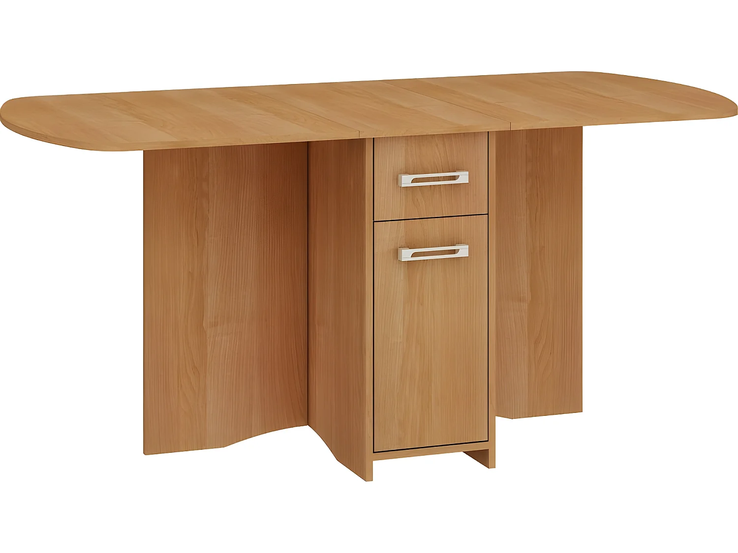 Table à manger ovale pliante avec 2 tiroirs Aulne 160x80cm modèle:HOMNI 2 Table pliable