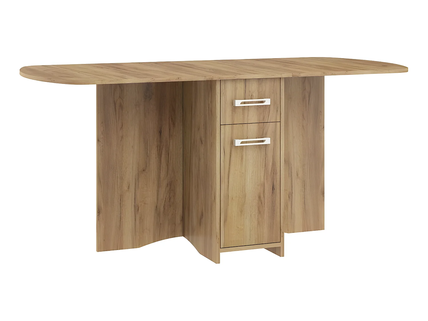 Table à manger ovale pliante avec 2 tiroirs couleur Or Artisan 160x80cm modèle:HOMNI 2 Table pliable