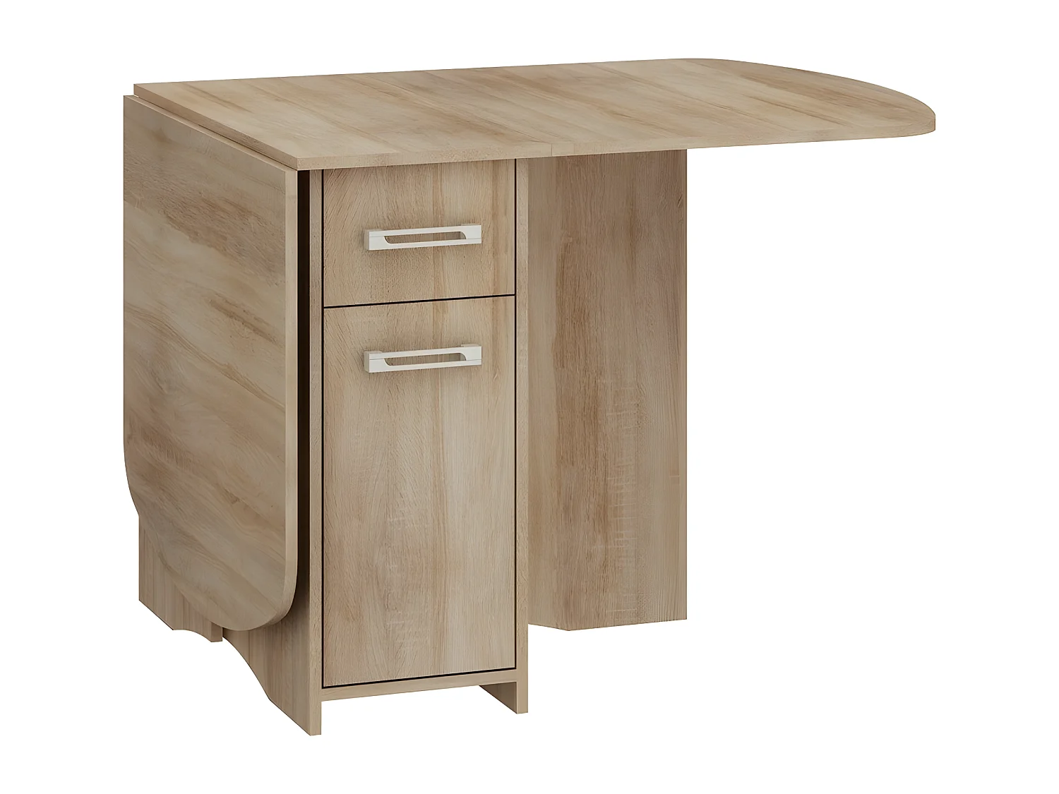 Table à manger ovale pliante avec 2 tiroirs Chêne Sonoma 160x80cm modèle:HOMNI 2 Table pliable