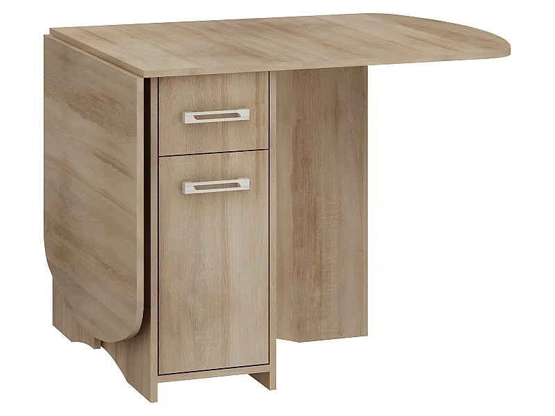 Table à manger ovale pliante avec 2 tiroirs Chêne Sonoma 160x80cm modèle:HOMNI 2 Table pliable